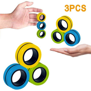 Leader Brains™ Magnetic Fidget Stress, Anxiety Relief Magnetic Spinner Ring