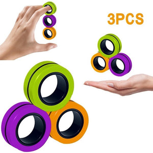 Leader Brains™ Magnetic Fidget Stress, Anxiety Relief Magnetic Spinner Ring