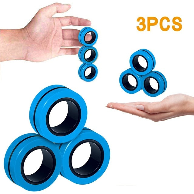 Leader Brains™ Magnetic Fidget Stress, Anxiety Relief Magnetic Spinner Ring