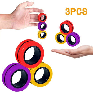 Leader Brains™ Magnetic Fidget Stress, Anxiety Relief Magnetic Spinner Ring