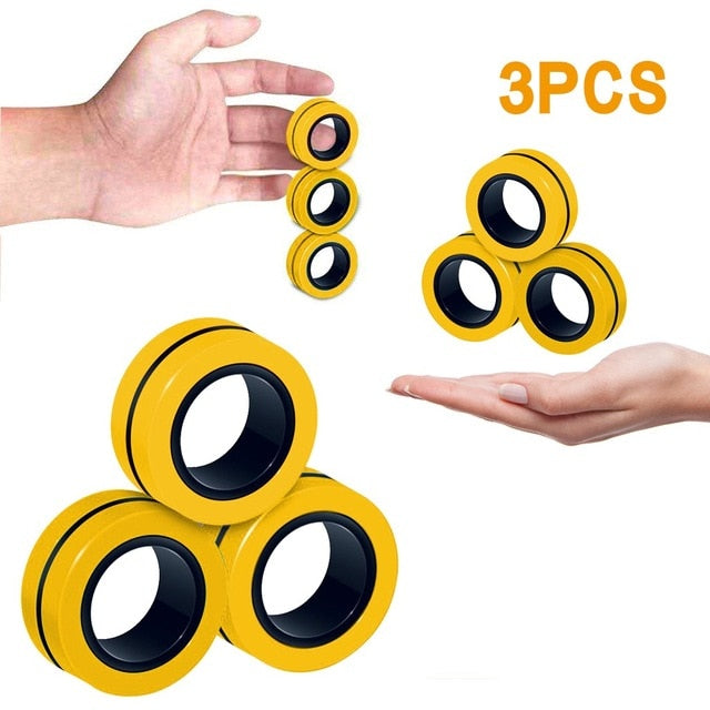 Leader Brains™ Magnetic Fidget Stress, Anxiety Relief Magnetic Spinner Ring