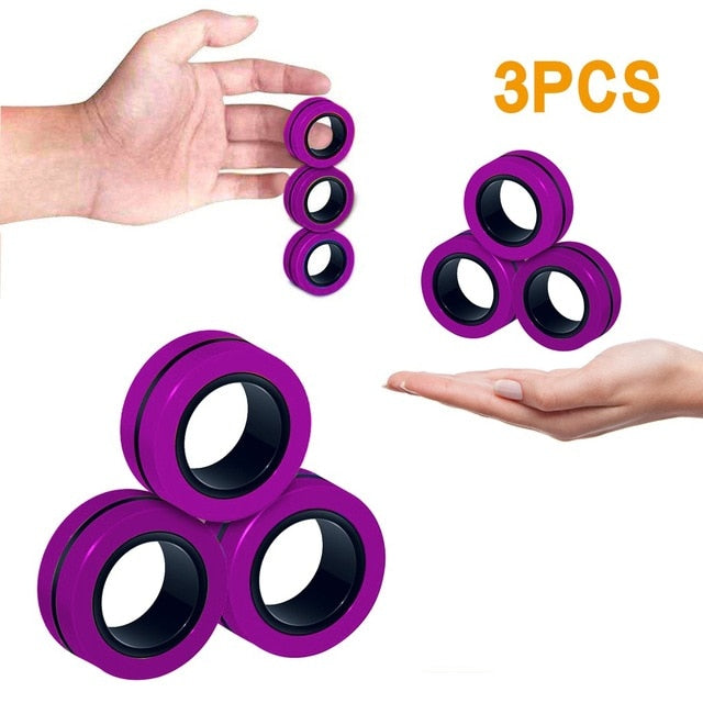 Leader Brains™ Magnetic Fidget Stress, Anxiety Relief Magnetic Spinner Ring