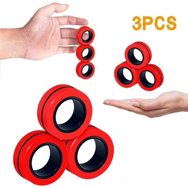 Leader Brains™ Magnetic Fidget Stress, Anxiety Relief Magnetic Spinner Ring