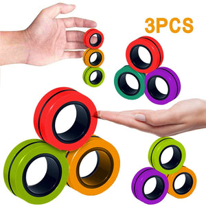 Leader Brains™ Magnetic Fidget Stress, Anxiety Relief Magnetic Spinner Ring
