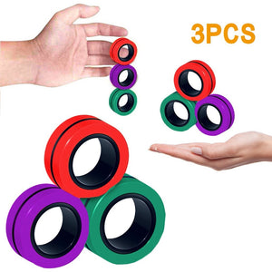 Leader Brains™ Magnetic Fidget Stress, Anxiety Relief Magnetic Spinner Ring