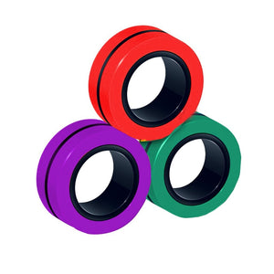 Leader Brains™ Magnetic Fidget Stress, Anxiety Relief Magnetic Spinner Ring